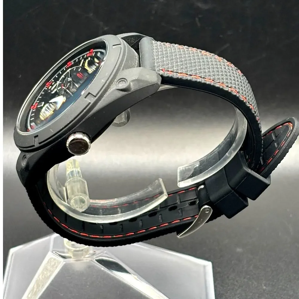 Guess Dash W1256G1 Men’s 46mm Black Multifunction Quartz Watch Red Accents